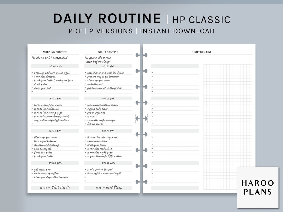 Daily Routine HP Classic Printable Happy Planner Inserts - Etsy UK
