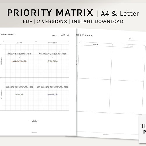 Daily Work Planner A4 US Letter Printable Inserts - Etsy