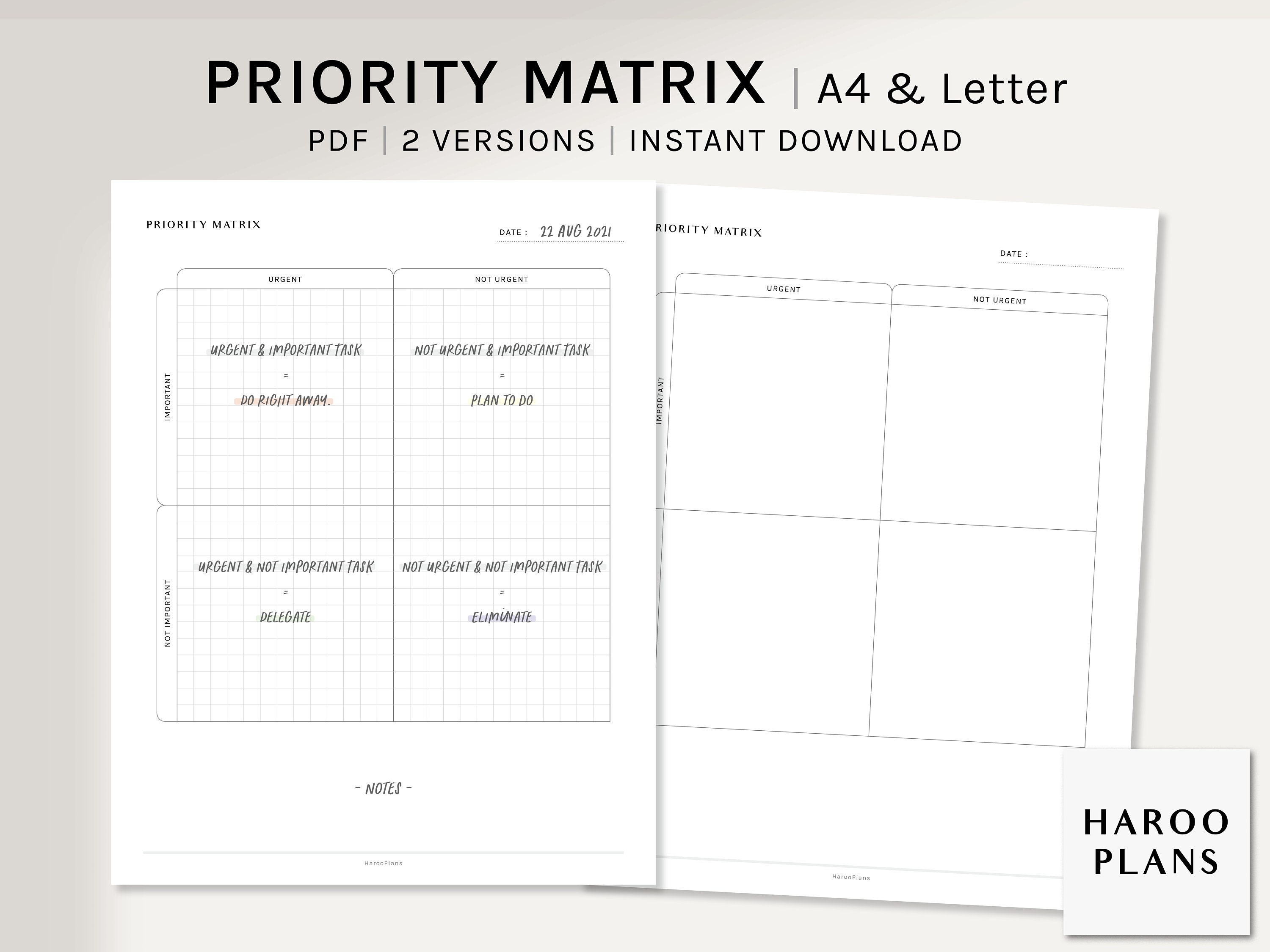 Urgent Important Matrix Template Pdf
