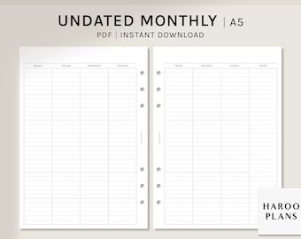 Daily Study Planner A5 Printable Planner Inserts Template - Etsy