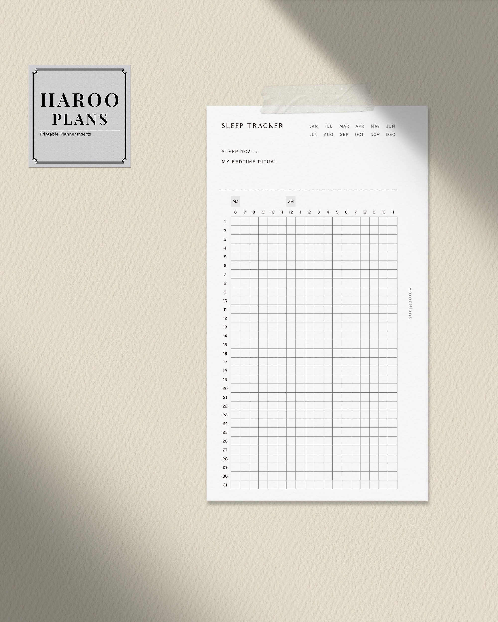 Sleep Tracker Sheet | Personal Size Printable Planner Inserts ...