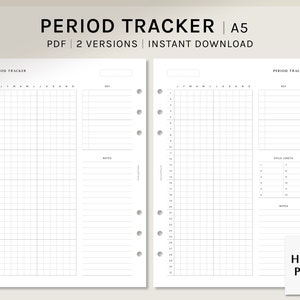 Period Tracker | A5 Printable Planner Inserts | Menstrual Cycle Calendar Template | Tracking  Menstruation Ovulation PDF | Digital Download
