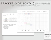 Monthly Tracker | Personal Wide Printable Planner Inserts | Habit Bills Chores Task Log Template | Horizontal Layout PDF | Digital Download