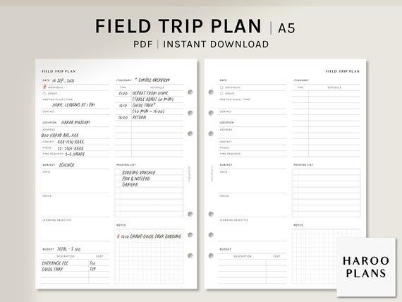 Field Trip Planning Sheet A5 Printable Planner Inserts Simple Homeschool Template Homeschooling Organizer PDF Digital Download - Etsy Field Trip Planning Sheet A5 Printable Planner Inserts Simple Homeschool Template Homeschooling Organizer PDF Digital Download - Etsy