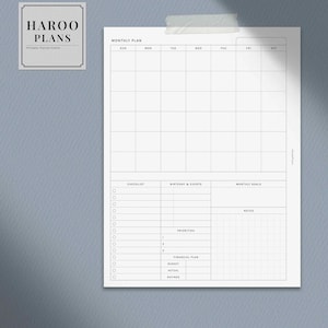 Monthly Overview | HP Classic Printable Happy Planner Inserts | MO1P ...