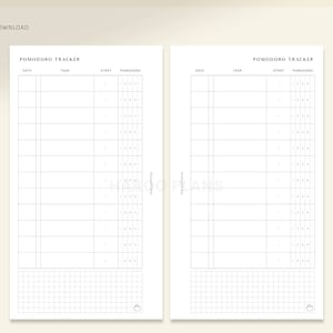 Pomodoro Tracker | Personal Size Printable Planner Inserts | Study Time ...