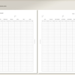 Yearly Habit Tracker A5 Printable Planner Inserts Routine Tracker ...