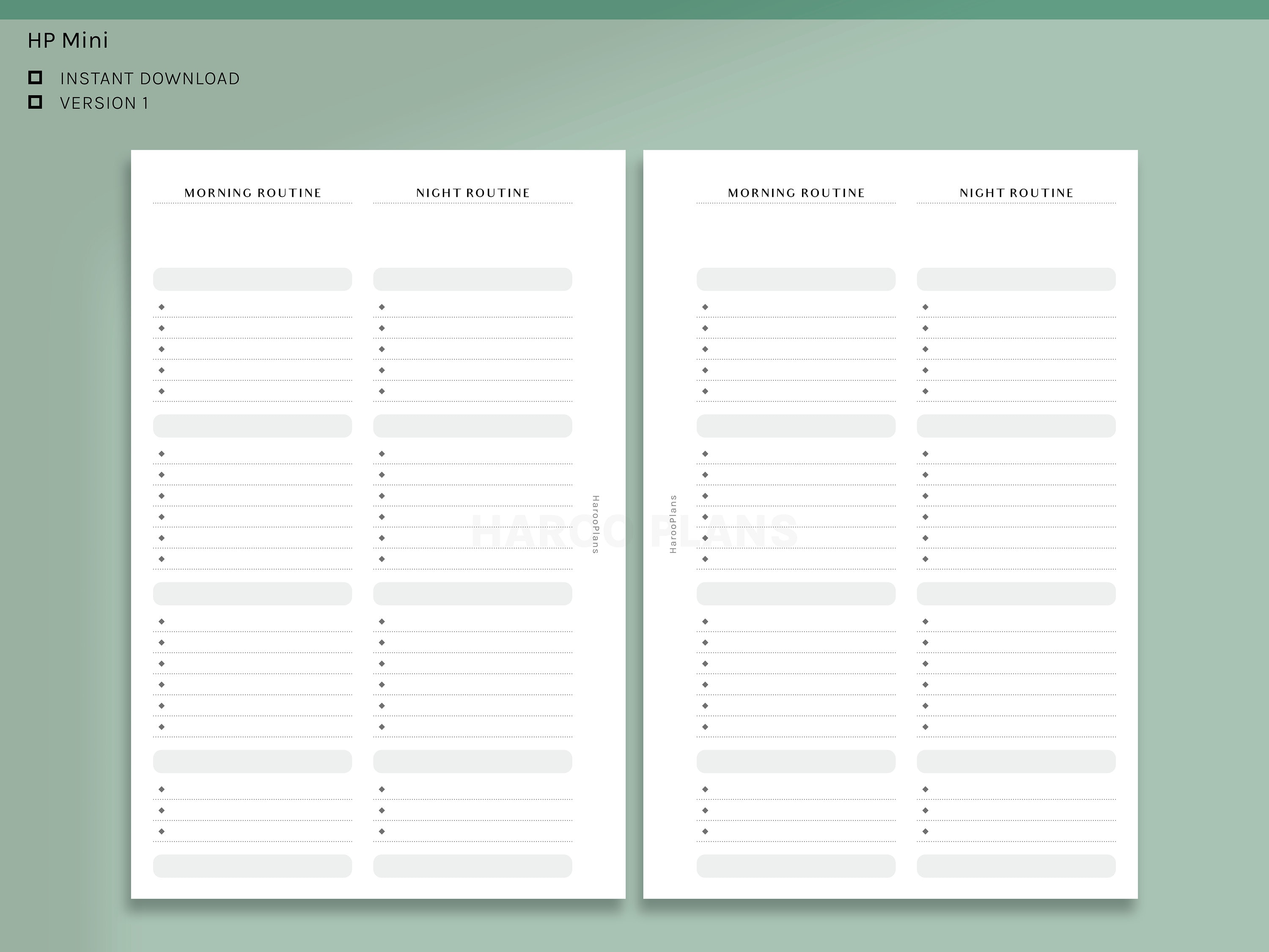 Daily Routine | HP Mini Printable Happy Planner Inserts | Morning and ...