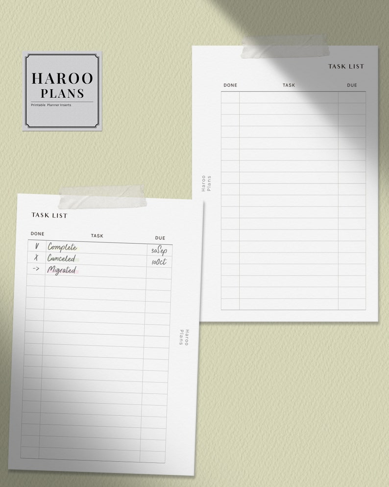 Task List | Pocket Size Printable Planner Inserts | to Do List Template ...