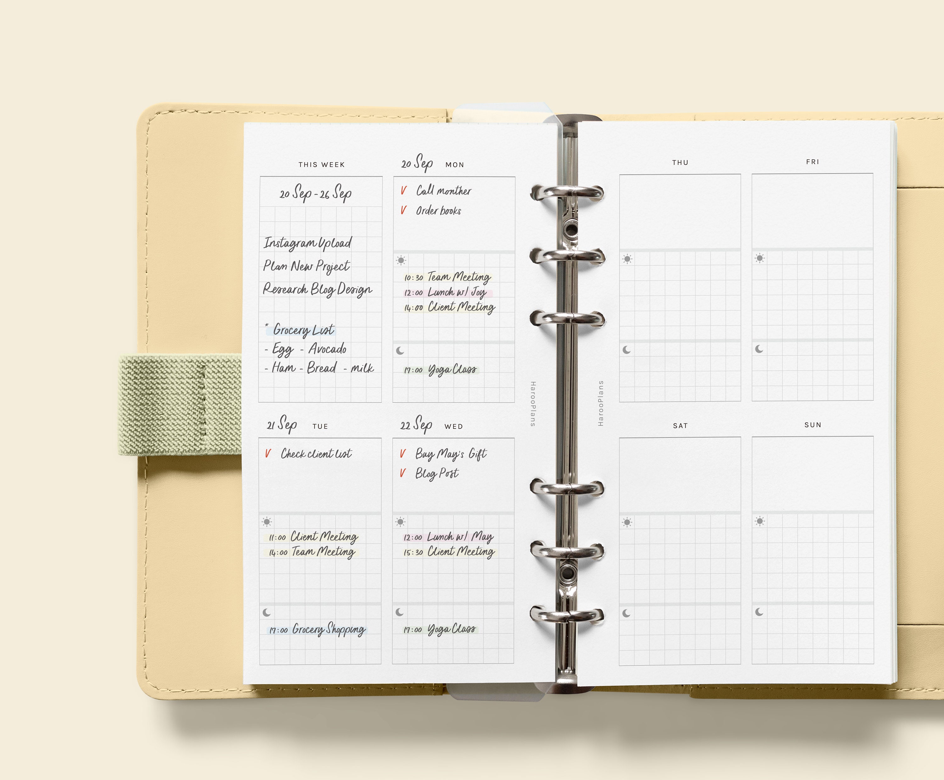 Weekly Planner | Personal Size Printable Inserts | WO2P Layout Template ...
