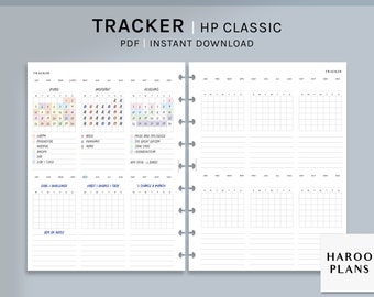 Monthly Tracker | HP Classic Printable Happy Planner Inserts | Task Chores Log | Goal Calendar Template | Habit Challenge | Digital Download