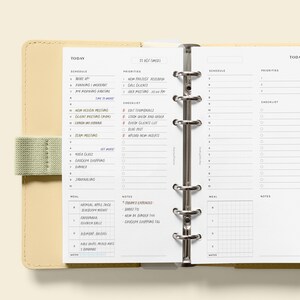 Undated Daily Planner | Personal Size Printable Inserts | Schedule ...