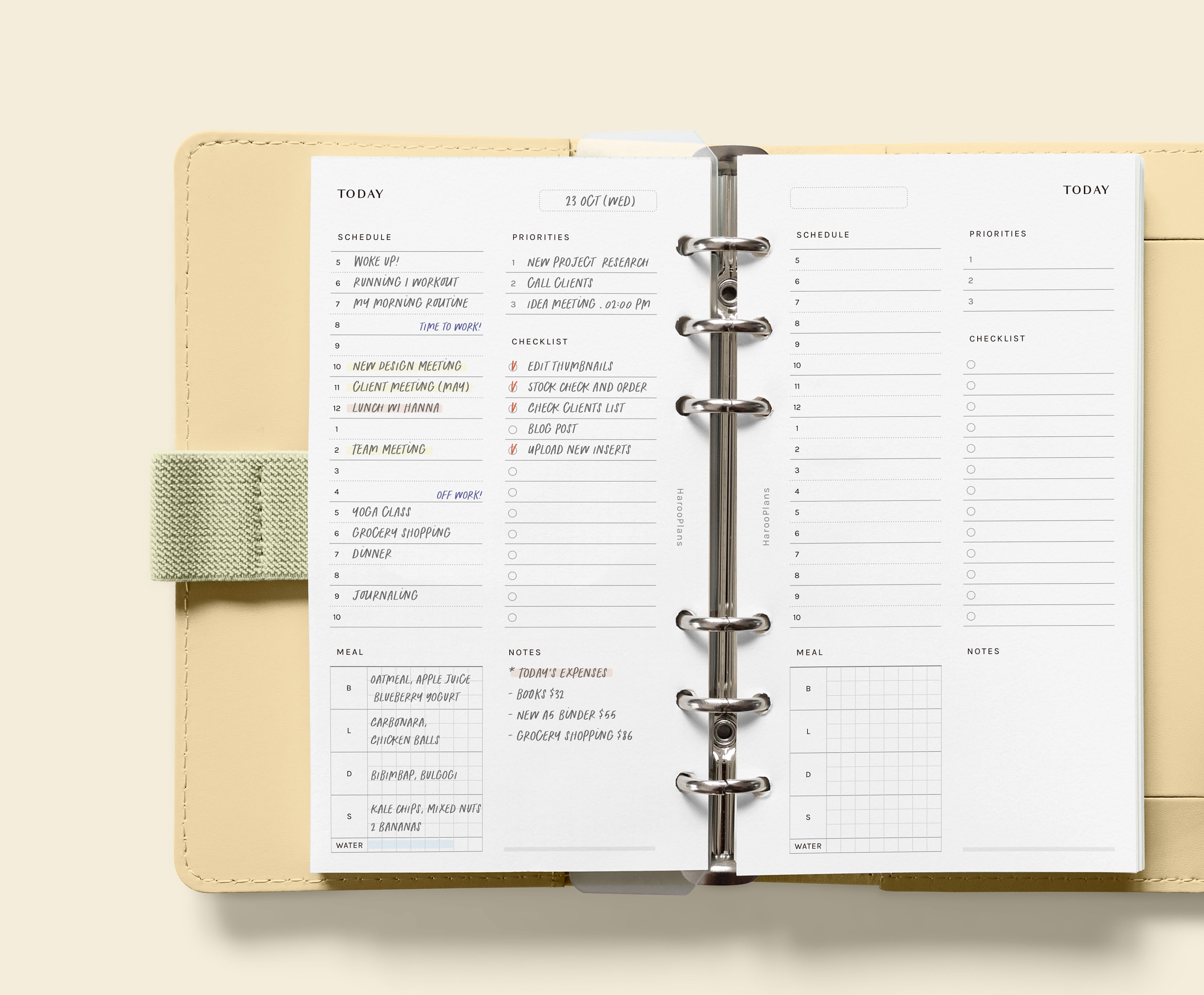 Undated Daily Planner | Personal Size Printable Inserts | Schedule ...