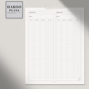 Savings Log | A4, US Letter Printable Planner Inserts | Financial ...