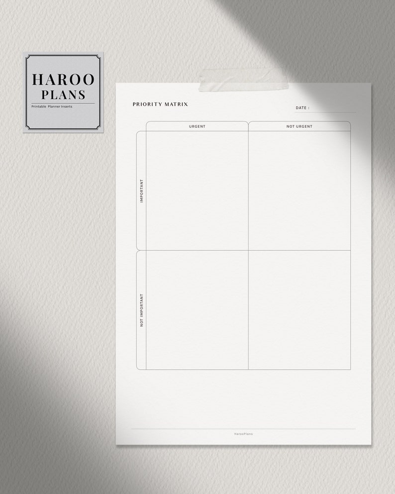 Priority Matrix A4 US Letter Printable Planner Inserts - Etsy