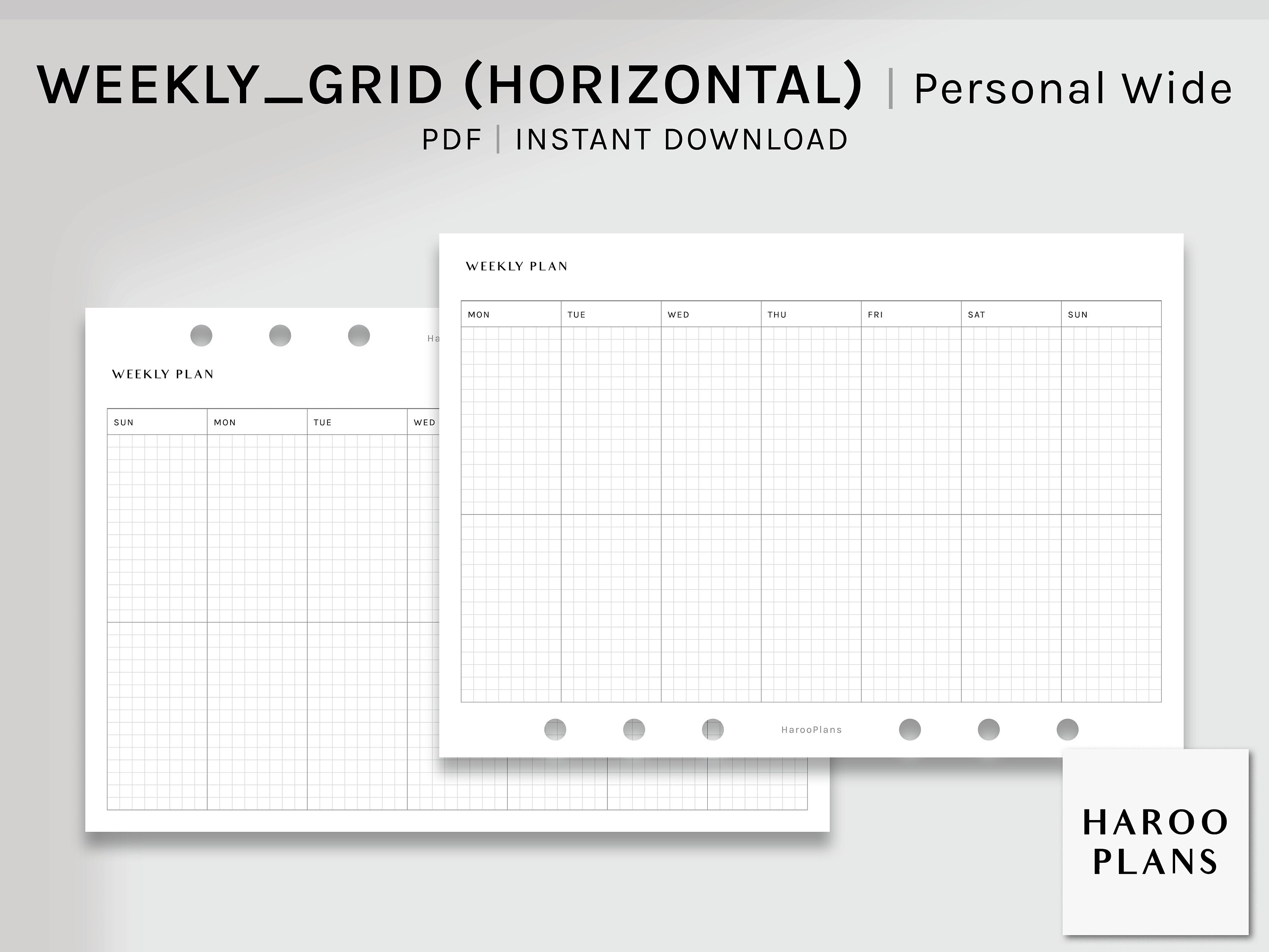 Weekly Planner | Personal Wide Printable Inserts | Undated Organizer ...