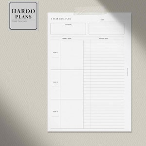 3 and 5 Year Goal Planner | A5 Printable Inserts | Life Goal Action Plan Template | Yearly Goal Setting Organizer PDF | Digital Download image 5