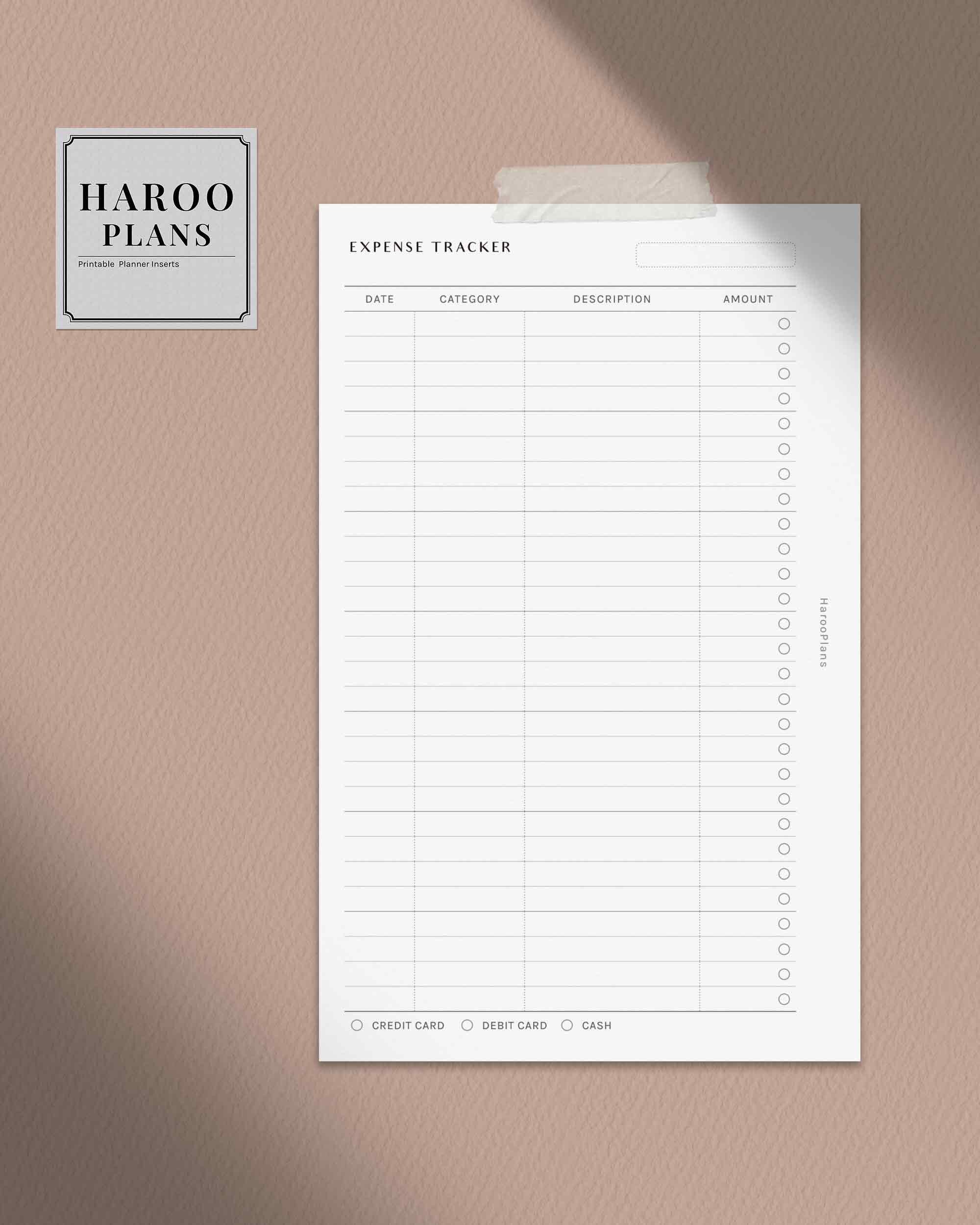 Expense Tracker | FC Compact Size Printable Planner Inserts | Spending ...
