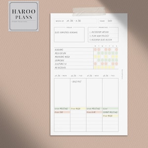 Week at a Glance | FC Compact Size Printable Planner Inserts | Weekly ...