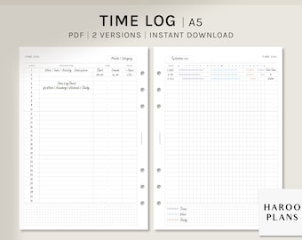 Weekly Time Log Printable Time Sheets for Employees Work - Etsy
