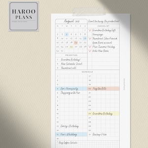 Monthly Planner Personal Ring Printable Planner Inserts Monthly ...