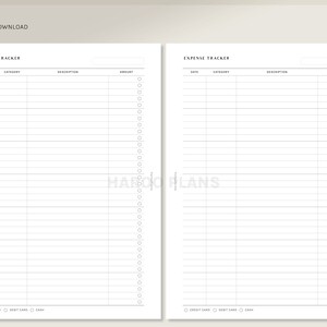 Expense Tracker Printable Inserts | A5 | Spending Log Template | Budget Planner Layout PDF | Financial Planning image 2