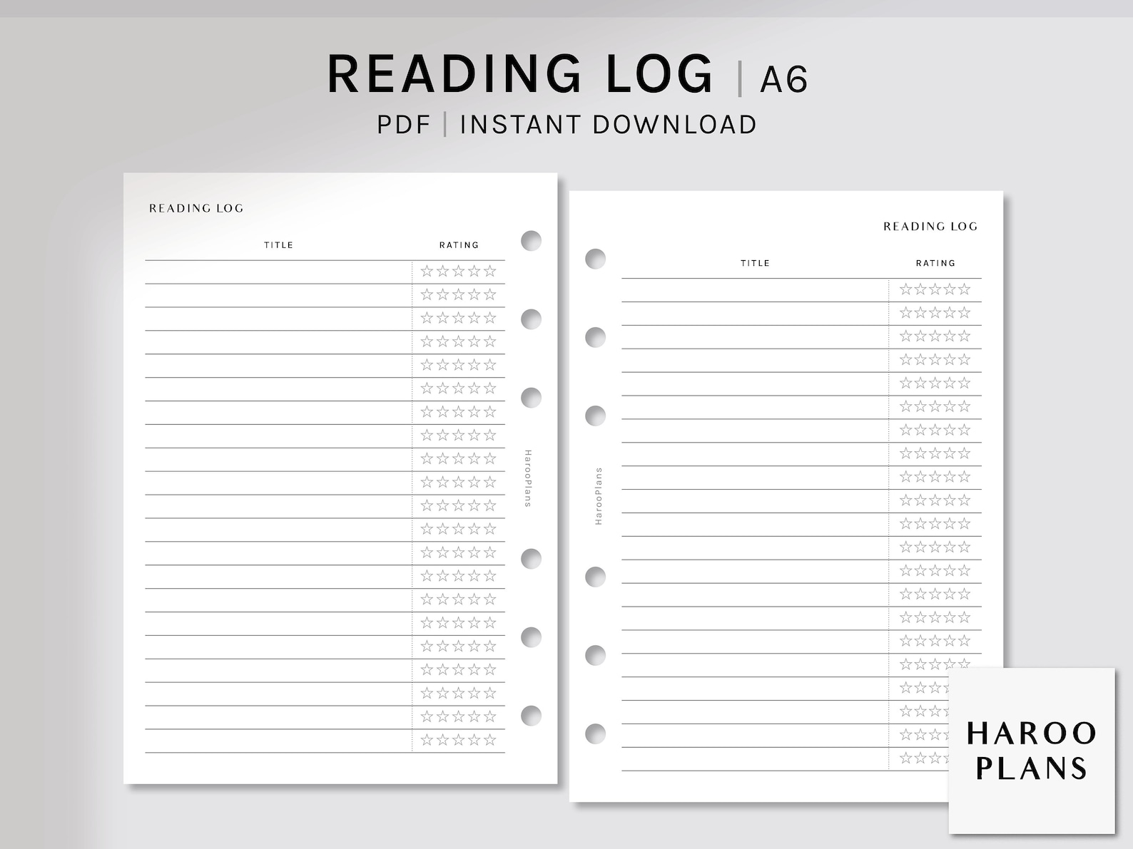 Reading Log Printable A6 Book Tracker Template PDF - Etsy UK