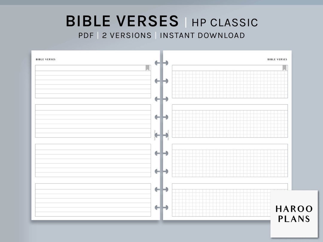 Bible Verses | HP Classic Printable Happy Planner Inserts | Sermon ...