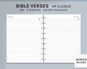 Bible Verses | HP Classic Printable Happy Planner Inserts | Sermon Scripture Notes Sheet | Verse of the day Faith Journal | Digital Download