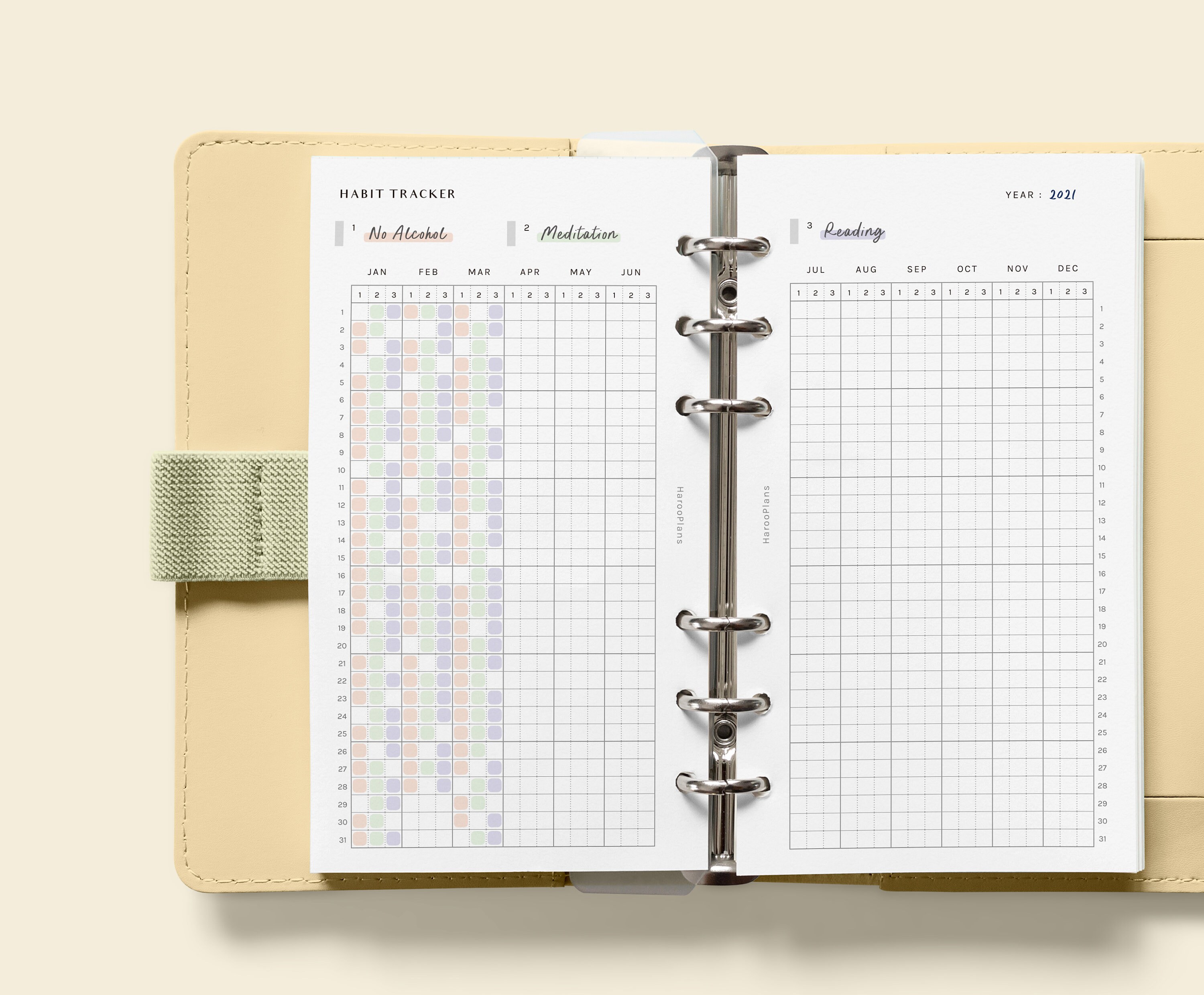 Yearly Habit Tracker Personal Size Printable Planner Inserts - Etsy