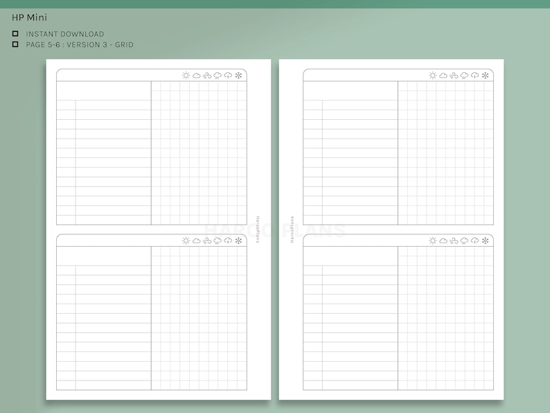 2 Days on 1 Page | HP Mini Printable Happy Planner Inserts | 2D1P Daily ...