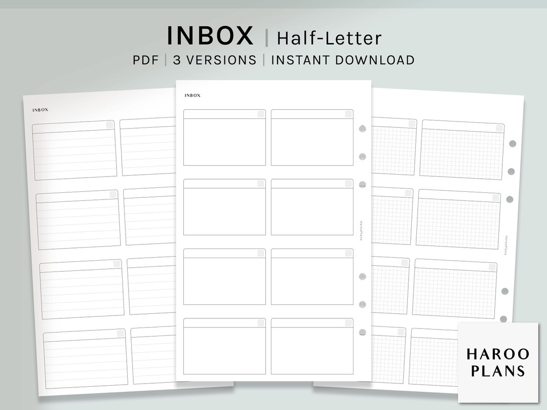 Inbox | Half-letter Printable Planner Inserts | to Do List Template ...