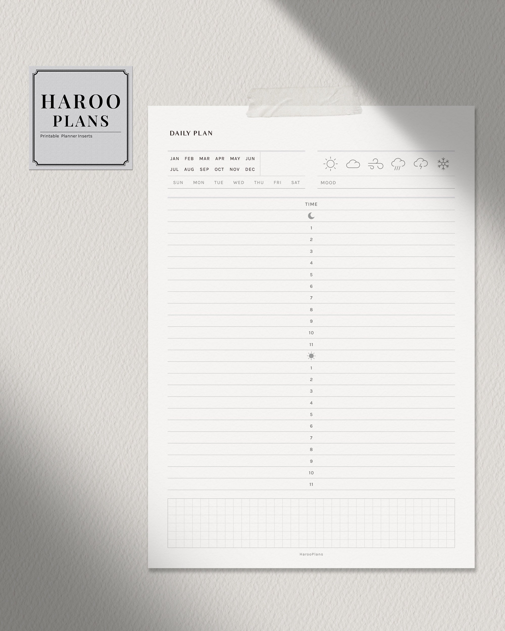 Daily Planner A4 US Letter Printable Inserts 24hours | Etsy Australia