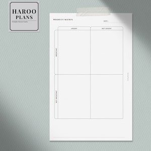 Priority Matrix | Half-letter Printable Planner Inserts | Urgent ...