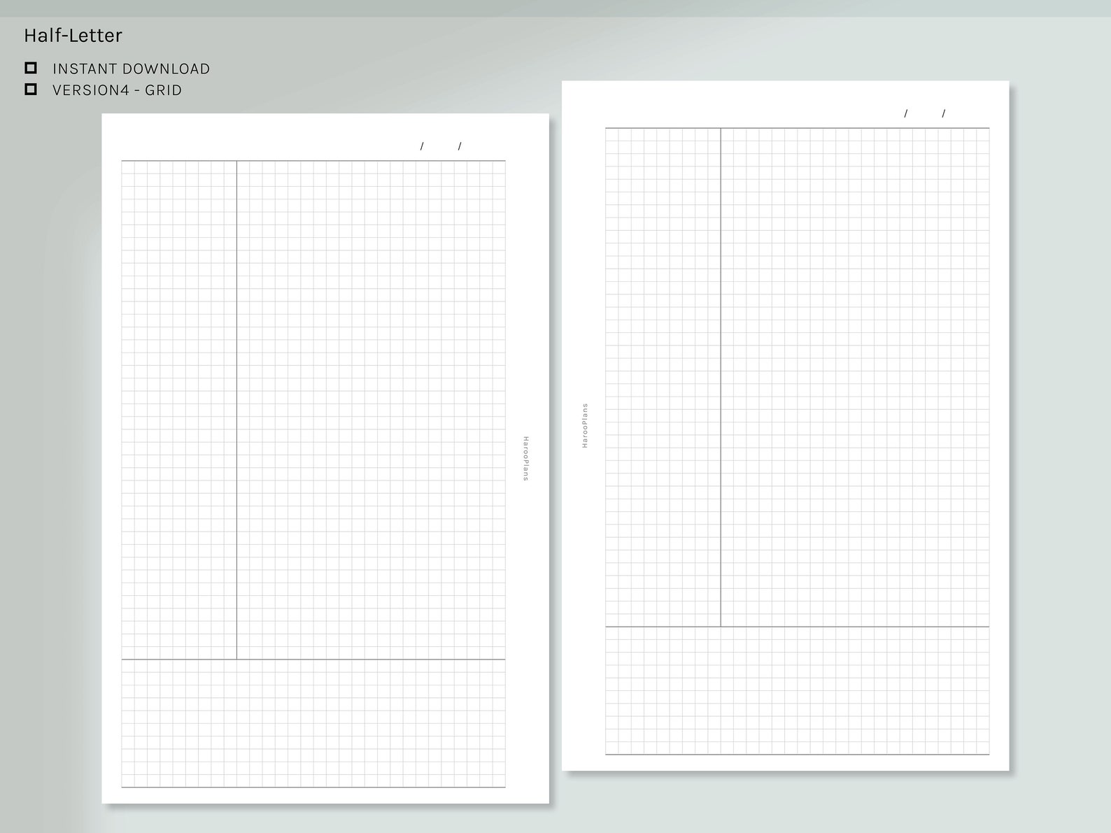 Cornell Notes | Half-letter | Printable Planner Inserts Template | Grid ...
