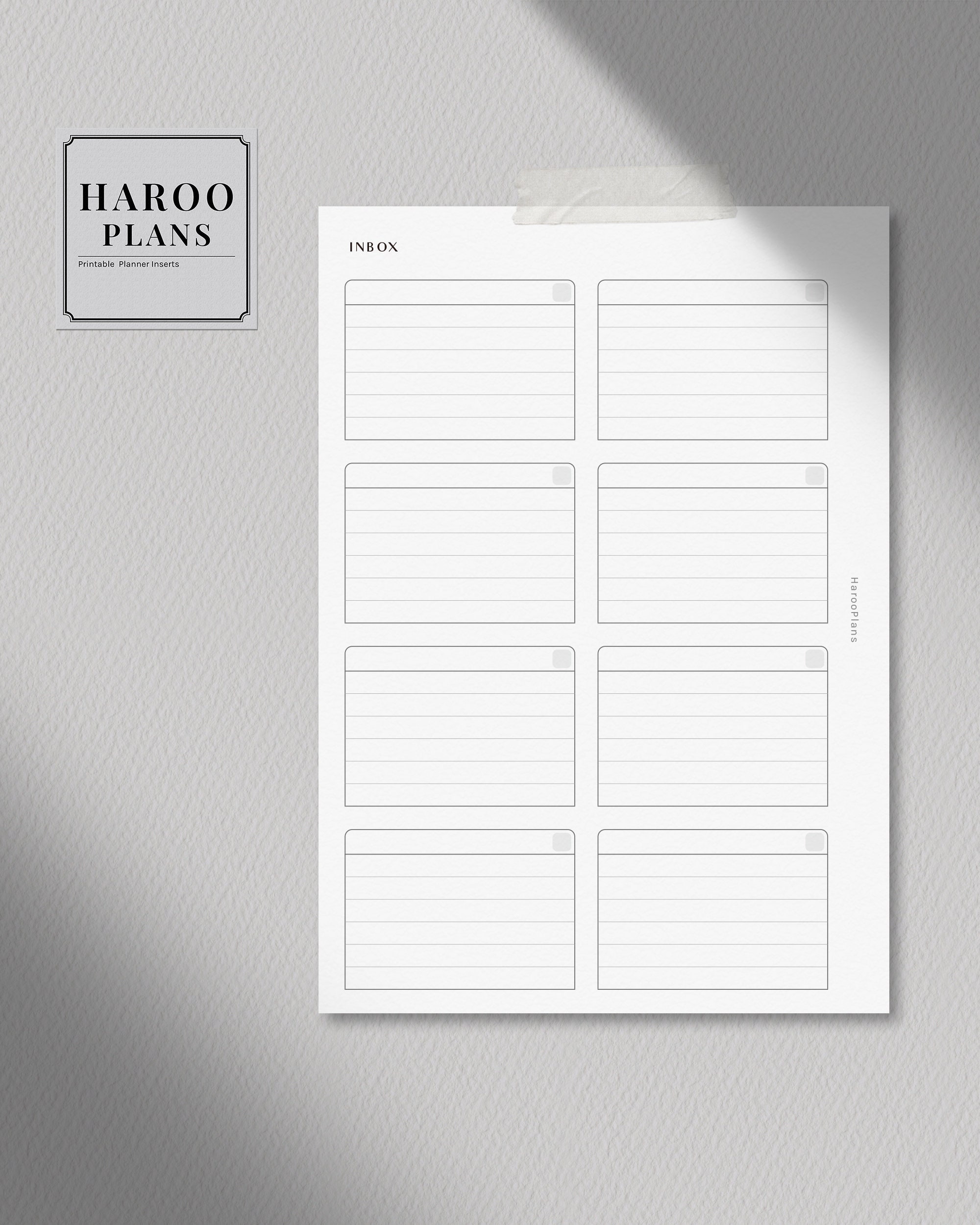 Inbox | Personal Wide Printable Planner Inserts | Blank Box to Do List ...