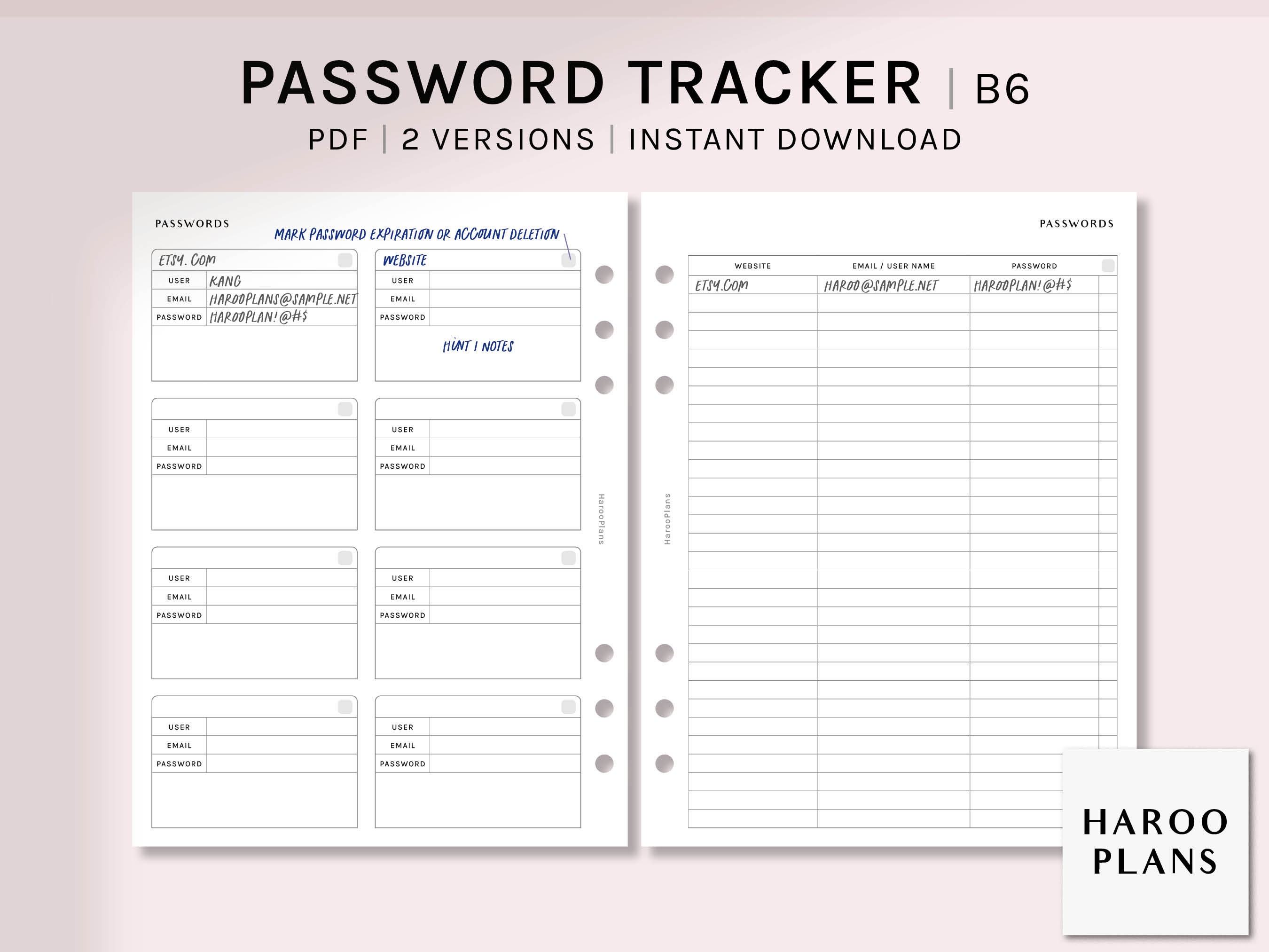 1234567890.: Internet password logbook organizer - With