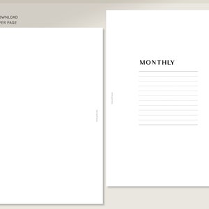 Undated Monthly Printable Planner Inserts | A5 | MO2P Template PDF ...