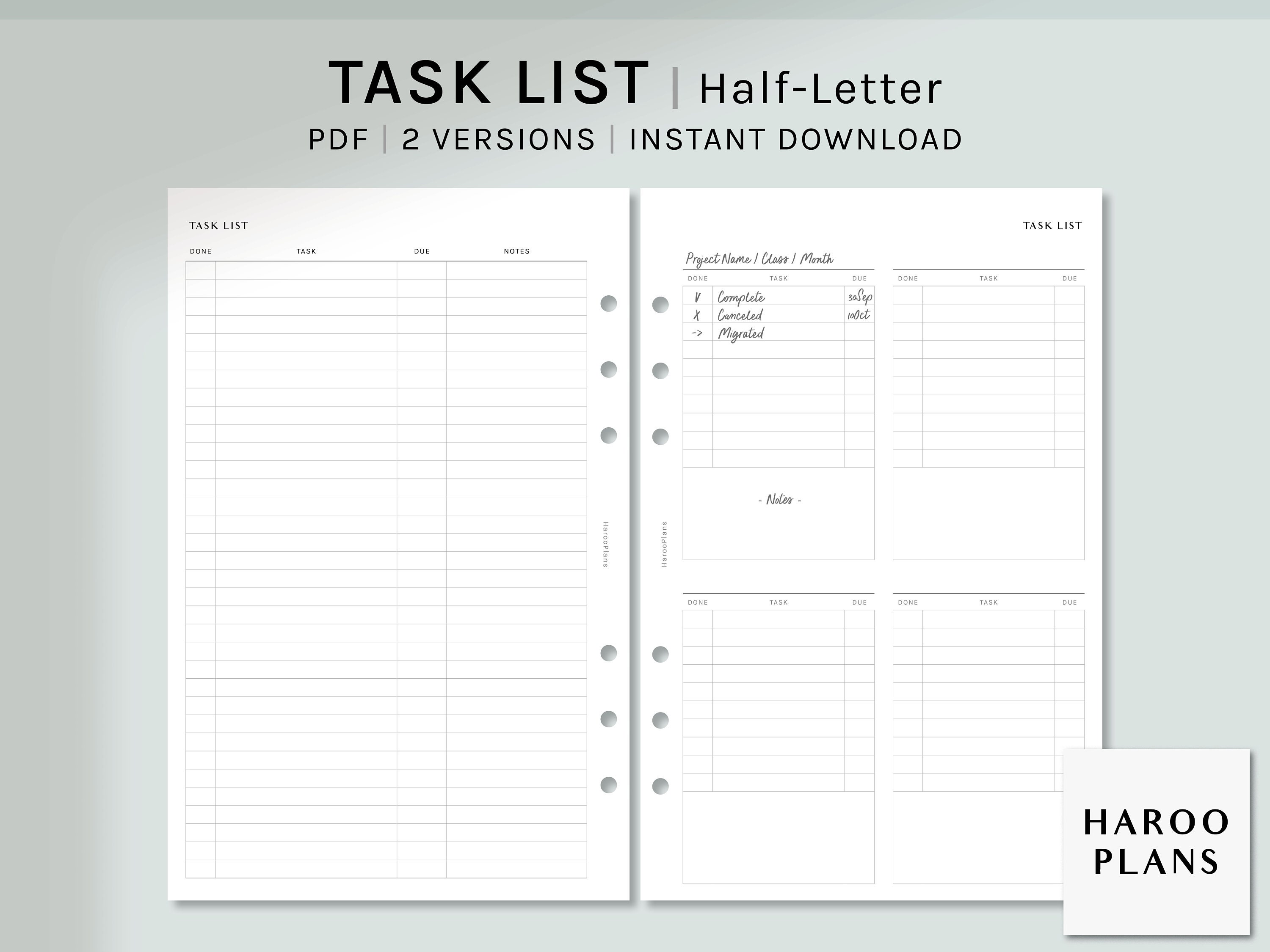 A5 Running To Do List Planner Inserts Printable Download - Letter / A4 –  MarianeCresp