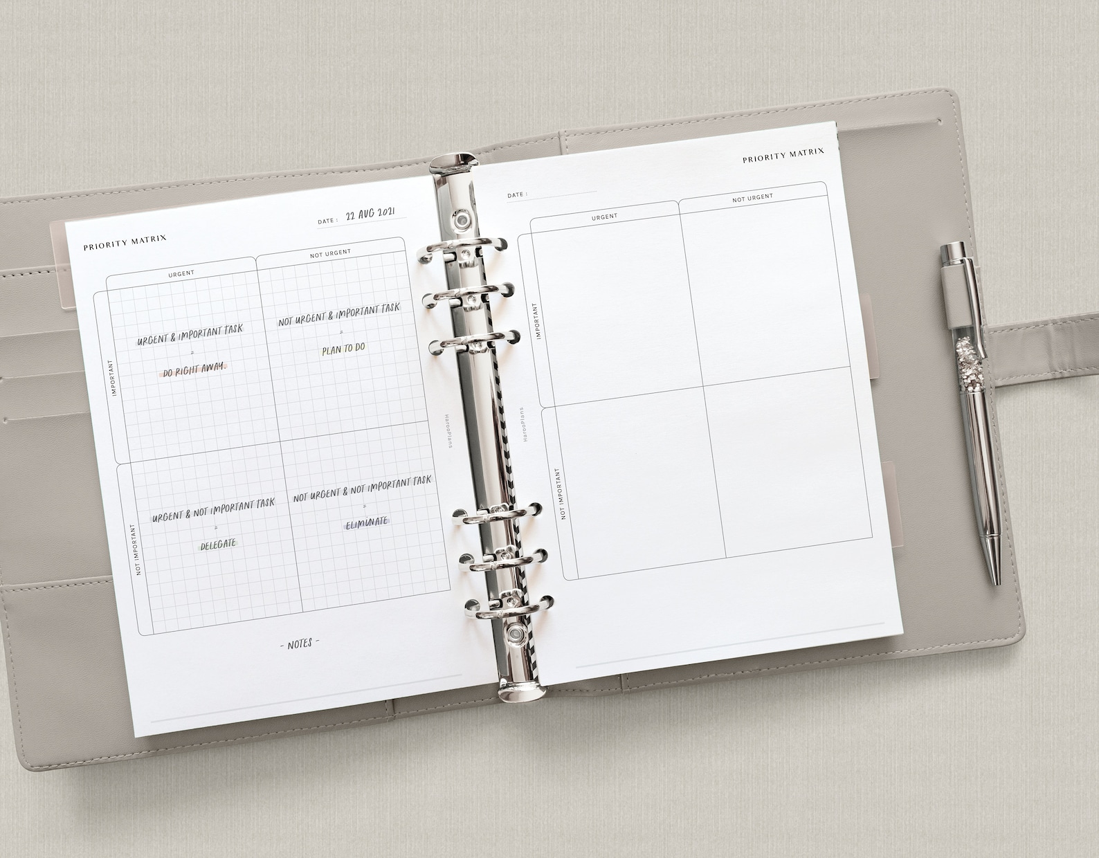 Priority Matrix | A5 Printable Planner Inserts | Urgent Important ...