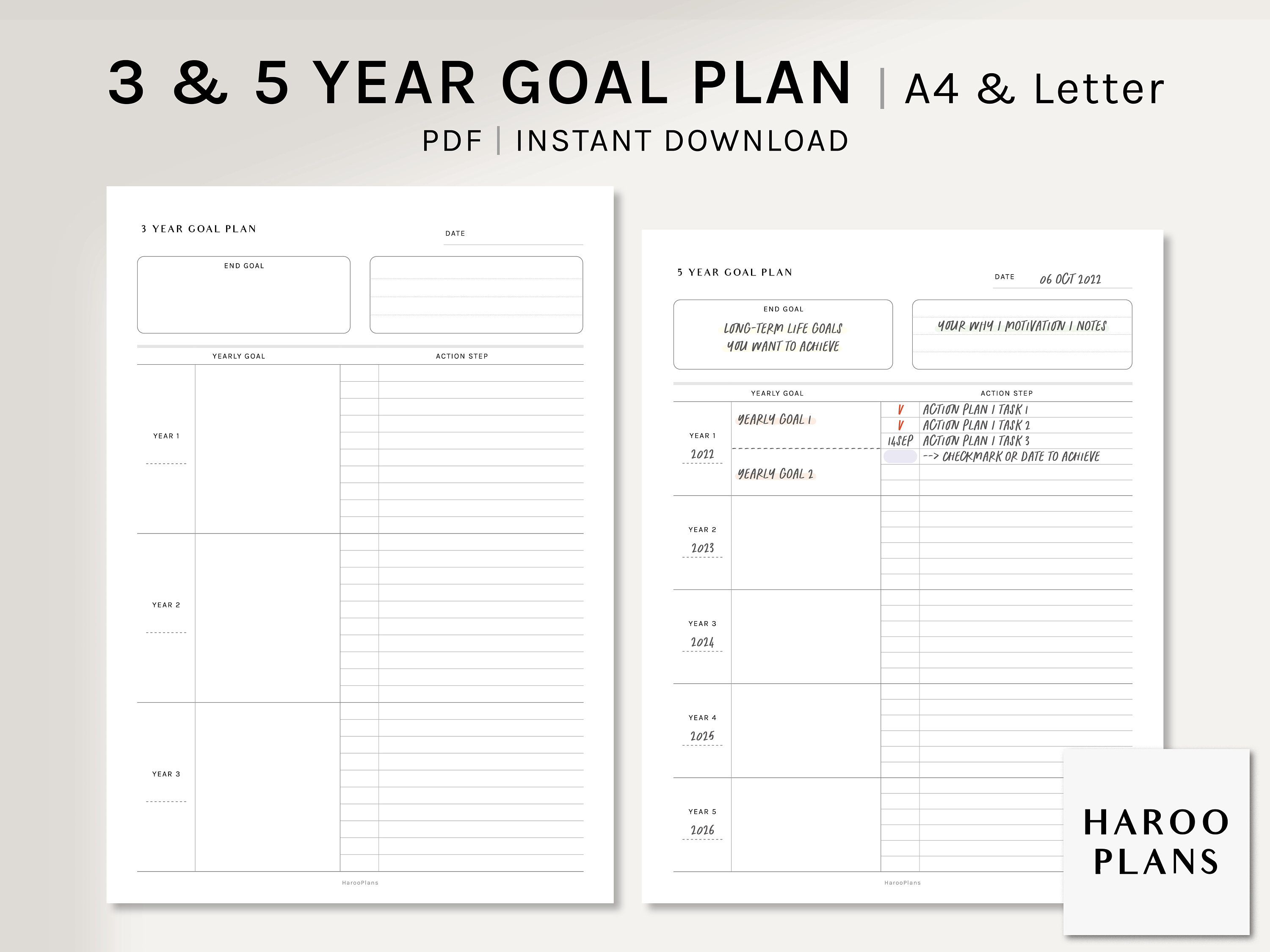 Planner for 2023 - 2024 - 2025 - 2026. Use it with Leather Cover