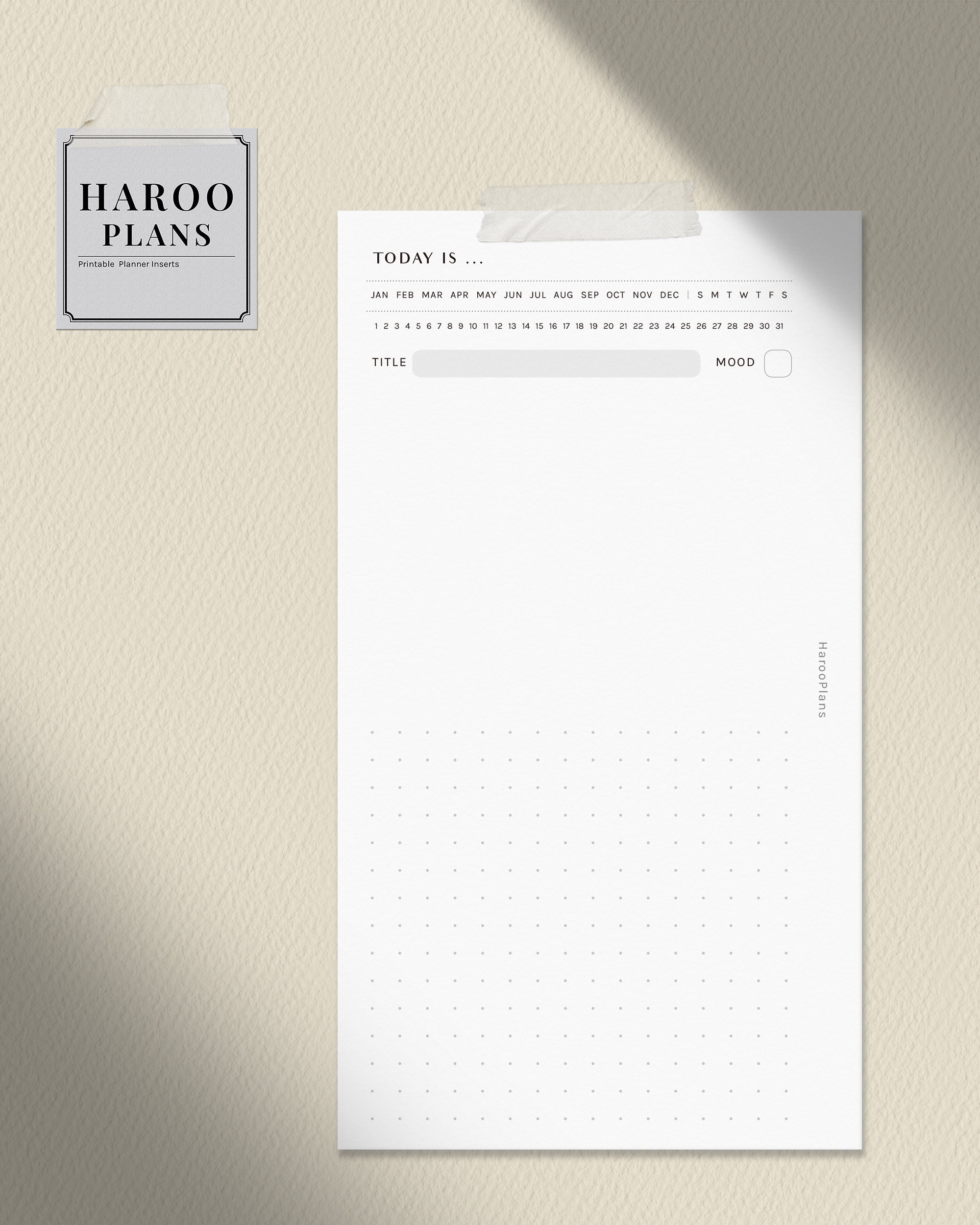 Daily Diary | Personal | Printable Planner Inserts | Blank Notepad ...