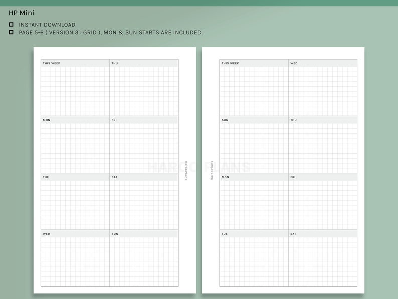 Weekly HP Mini Printable Happy Planner Inserts WO1P - Etsy