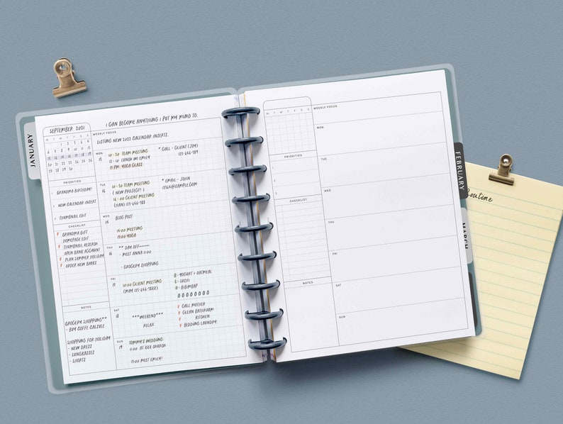 Undated Weekly | HP Classic Printable Happy Planner Inserts | WO1P ...
