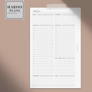 Daily Work Planner | FC Compact Size Printable Inserts | Productivity ...