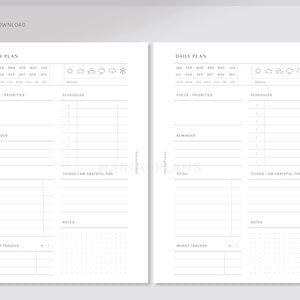 Daily Planner | A6 Size Printable Inserts | Schedule Template | to Do ...