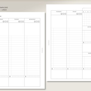 Weekly Planner | A5 Printable Planner Inserts | WO2P Layout Template ...