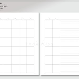 Undated Monthly Planner | Personal Wide Printable Inserts | Simple MO2P ...