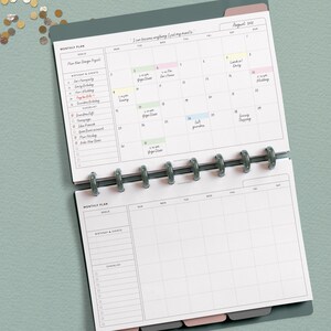 Monthly Planner Half-letter Size Printable Inserts MO1P Horizontal ...