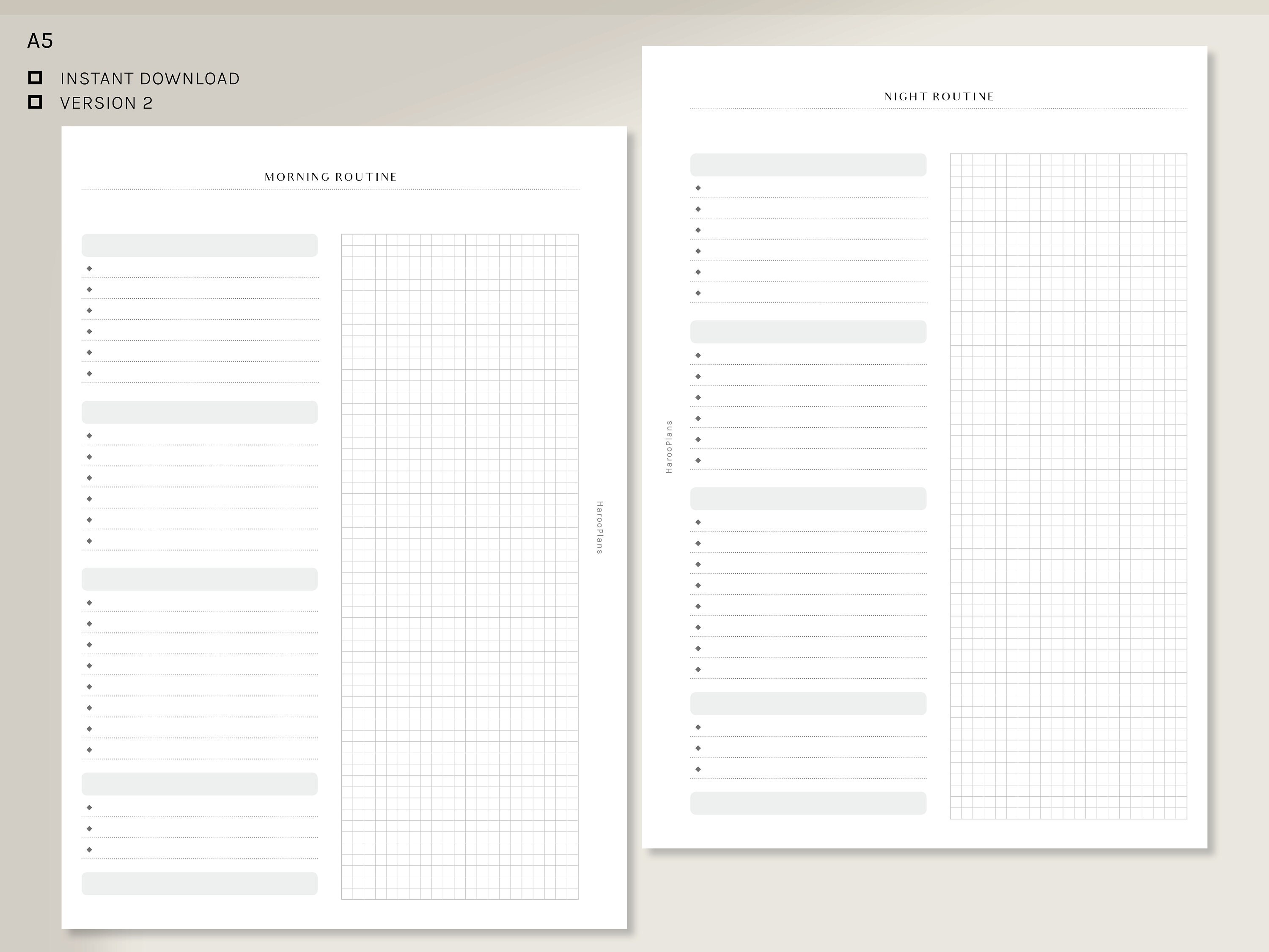 Daily 5 Routine Setup Pdf Daily Routine Planner Printable | A5 | Morning and Night Schedule ...